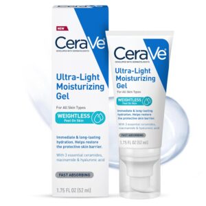 CeraVe Ultra-Light Moisturizing Gel, Hydrating Gel Face Moisturizer with Ceramides,