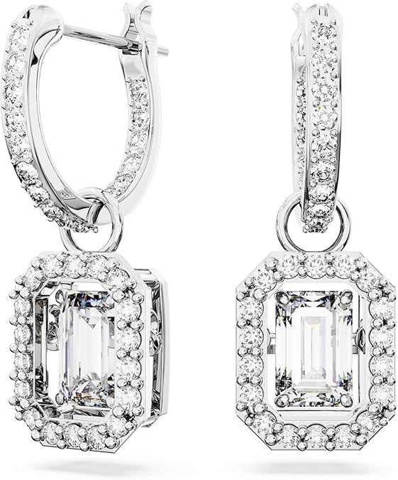 55% OFF ON Swarovski Una Drop Earrings, Octagon Shaped,